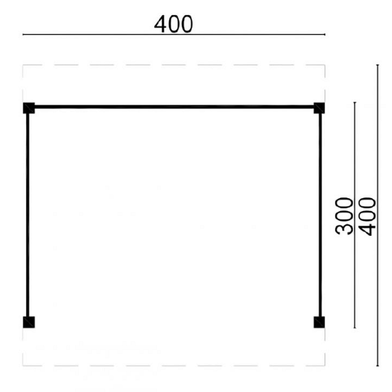 DHZ Plat dak Ommen Douglas 300 x 400 cm zwart gespoten
