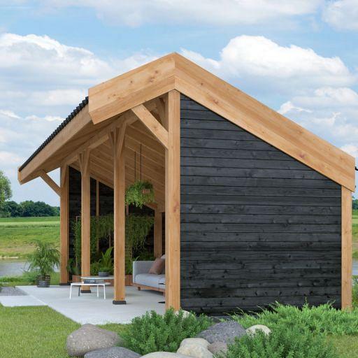 DHZ Kapschuur Boekelo Douglas 900 x 250 cm zwart geïmpregneerd