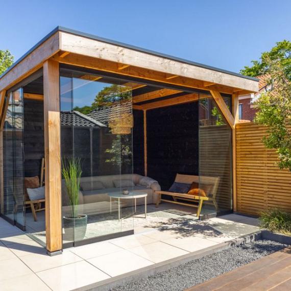 DHZ Plat dak Ommen Douglas 300 x 400 cm zwart gespoten