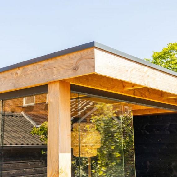 DHZ Plat dak Ommen Douglas 300 x 400 cm zwart gespoten