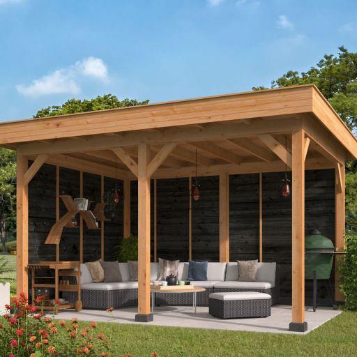 Oslo L Type 2 Douglas Gedroogd Potdekselplank zwart