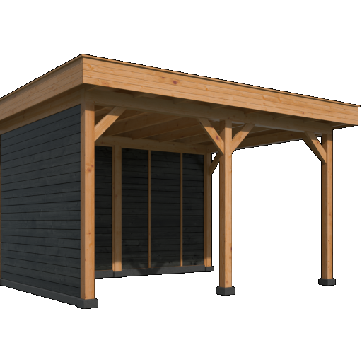 Oslo L Type 2 Douglas Gedroogd Potdekselplank zwart