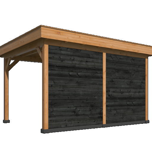 Oslo L Type 2 Douglas Gedroogd Potdekselplank zwart