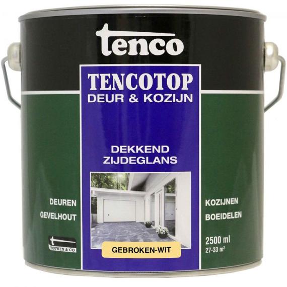 TENCO Top Deur  & Kozijn Dekkend Zijdeglans Gebroken Wit 2.5 Liter