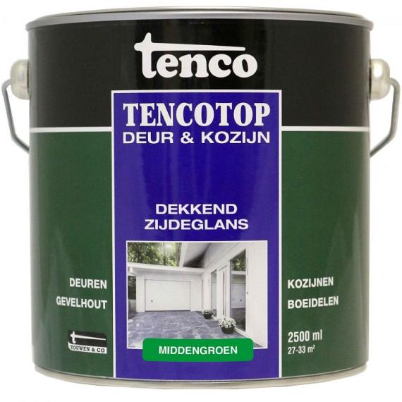 TENCO Top Deur  & Kozijn Dekkend Zijdeglans Middengroen 2.5 Liter