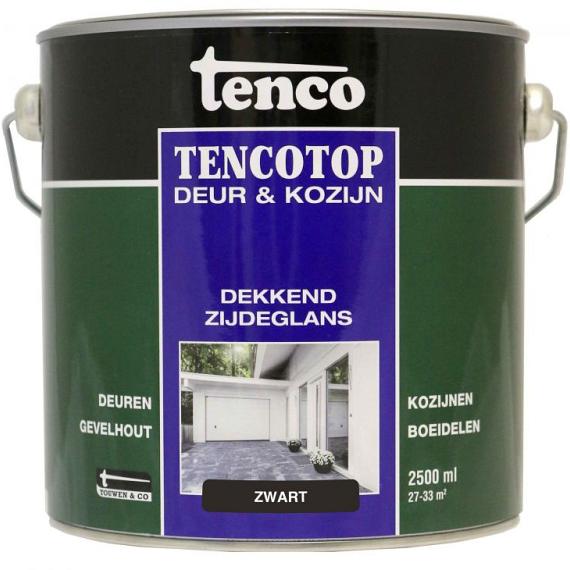 TENCO Top Deur  & Kozijn Dekkend Zijdeglans Zwart 2.5 Liter
