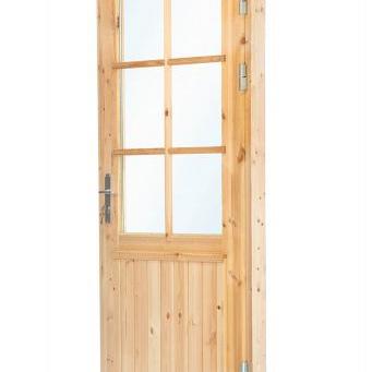 Deur enkel met raam XXL rechtsdraaiend, vuren 106,5 x 215 cm