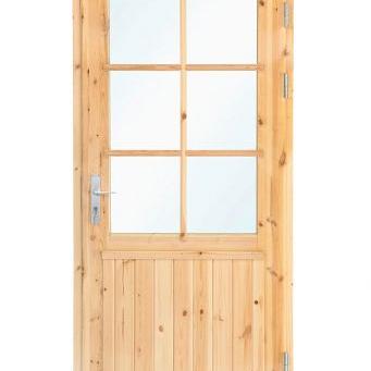 Deur enkel met raam XXL rechtsdraaiend, vuren 106,5 x 215 cm