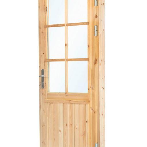 Deur enkel met raam XXL vuren 106,5 x 215 cm