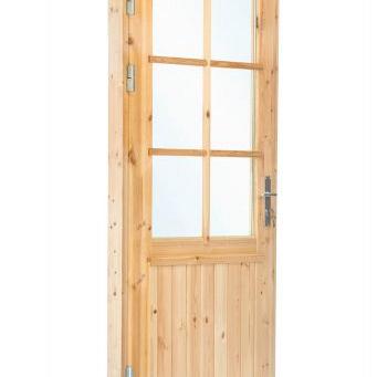 Deur enkel met raam XXL linksdraaiend, vuren 106,5 x 215 cm