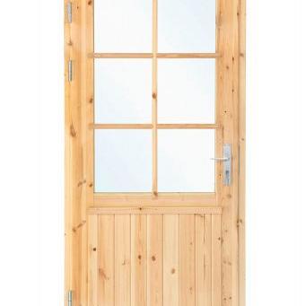 Deur enkel met raam XXL linksdraaiend, vuren 106,5 x 215 cm