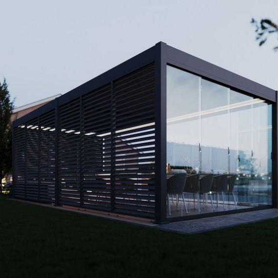 Aluminium overkapping Toronto vrijstaand 360 x 720 x 255 cm antraciet