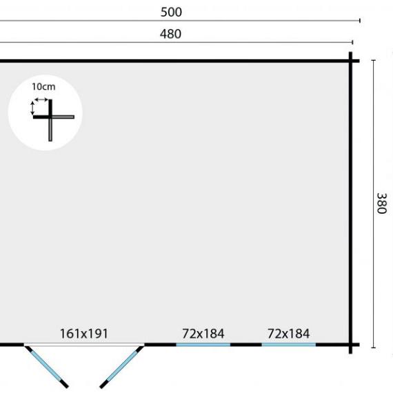 Blokhut - Tuinhuis Annabel | 40 mm | vuren onbehandeld