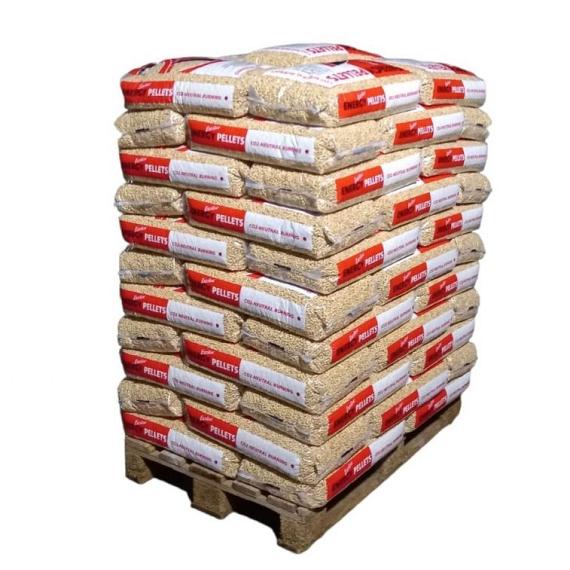 Houtpellets 6 mm A1 EN plus 66 zakken van 15 kg VOLLE PALLET GRATIS BEZORGT!