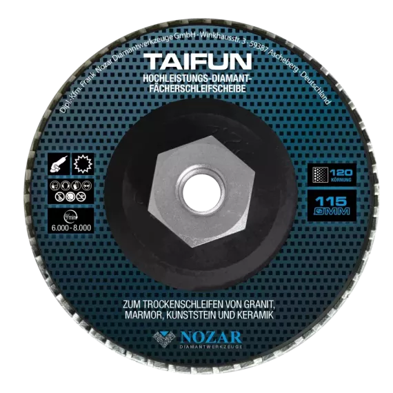 Taifun Diamant Lamellenschijf D115/M14 K120 Zwart