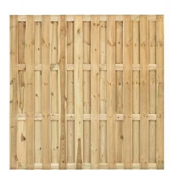 Tuinscherm Ermelo, groen geïmpregneerd grenen, geniet, 23-planks (19+4) 180 x 180 cm