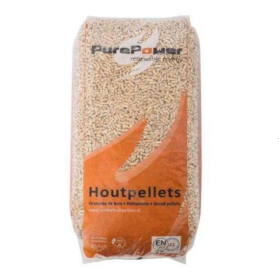 Pure Power Houtpellets 6 mm A1 EN plus 66 zakken van 15 kg VOLLE PALLET GRATIS BEZORGT!