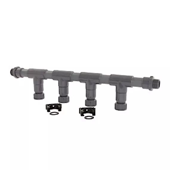 Maspla verdeelblok, 4 aftakkingen, pvc, d = 32 mm, 1" aansl.