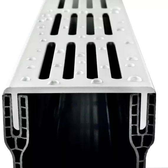 STAR DRAIN 65/100 Lijngoot - Grijs (Aluminium) 100cm