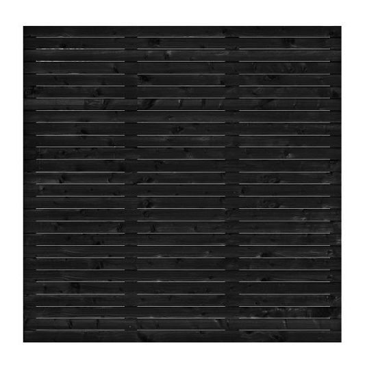 Rhombusscherm Mannheim, zwart gespoten vuren, RVS-geschroefd, enkelzijdig bekleed, 30-planks 180 x 180 cm