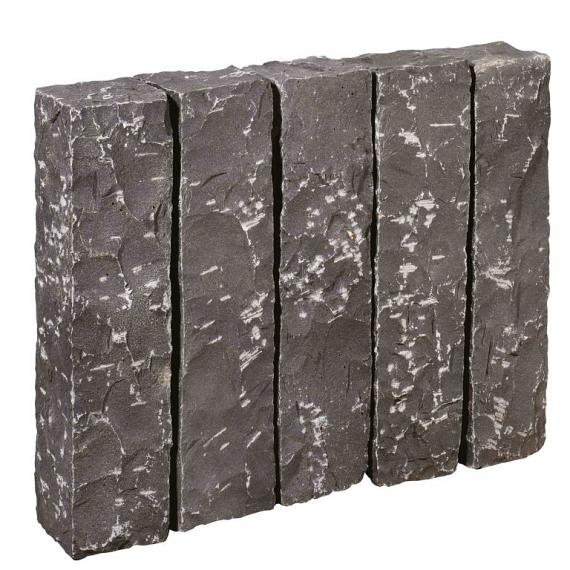Palissade Vietn. basalt 2.0, zwart, 30x12x12 cm gekloofd