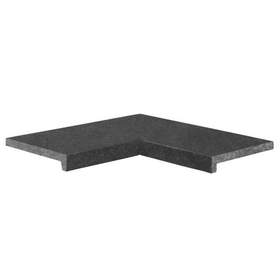 Zwembadrand Vietnam Black binnenhoek 60/30x60/30x5/2,5 cm, riven, voorzijde gezoet