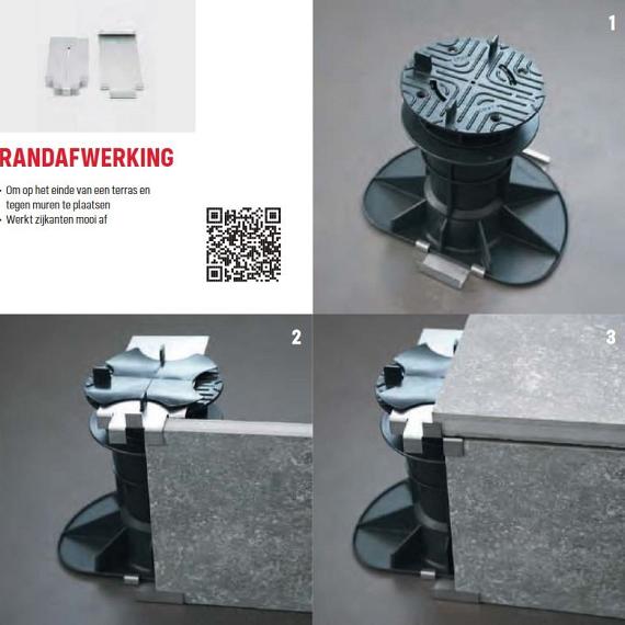 Randafwerking stalen clips voor keramische tegels