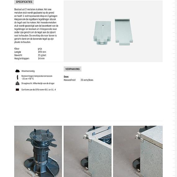 Randafwerking stalen clips voor keramische tegels