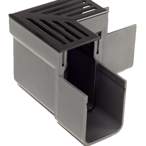 ACO Slim-Line Zwart Hoekelement 90 graden