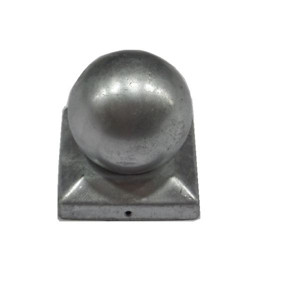 Paal ornament Bol 121x121 mm vuur verzinkt