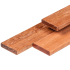 Keruing hardhout plank 1,6 x 7,0 x 180 cm kunstmatig gedroogd, geschaafd, 4 ronde hoeken