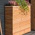 Bloembak Krefeld Red Class Wood 90 x 30 x 102 cm op wieltjes