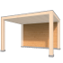 Wandmodule Type D & E zweeds rabat Red Class Wood 350/400 x 224 cm