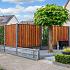 Tuinscherm Dronten, keruing hardhout, RVS-geschroefd, 21-planks (19+2) 180 x 180 cm