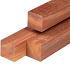 Angelim vermelho hardhout paal 6,5 x 6,5 x 400 cm geschaafd, ongepunt, 4 ronde hoeken