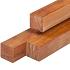 Azobé hardhout paal 6,5 x 6,5 x 400 cm geschaafd, ongepunt, 4 ronde hoeken