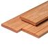 Hardhouten Bangkirai vlonderplank kunstmatig gedroogd, 1 zijde 2 v-groeven, 1 zijde glad 2,8 x 19,0 x 430 cm
