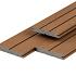 PuraDock composiet vlonderplank 2,2 x 14,6 x 290 cm, teak, massief, 1 zijde 1 groef, 1 zijde 2 groeven, fijne houtnerf, clip systeem