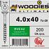 WOODIES Spaanplaatschroef RVS A2 Torx 4.0x40 200 st.