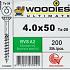 WOODIES Spaanplaatschroef RVS A2 Torx 4.0x50 200 st.