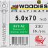 WOODIES Spaanplaatschroef RVS A2 Torx 5.0x70 200 st.
