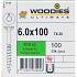 WOODIES Spaanplaatschroef RVS A2 Torx 6.0x100 100 st.