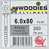WOODIES Spaanplaatschroef RVS A2 Torx 6.0x80 200 st.