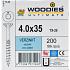 WOODIES Spaanplaatschroef Verzinkt Torx 4.0x35 200 st.