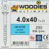 WOODIES Spaanplaatschroef Verzinkt Torx 4.0x40 200 st.