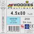 WOODIES Spaanplaatschroef Verzinkt Torx 4.5x80 200 st.