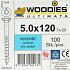 WOODIES Spaanplaatschroef Verzinkt Torx 5.0x120 100 st.