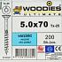 WOODIES Spaanplaatschroef Verzinkt Torx 5.0x70 200 st.
