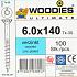 WOODIES Spaanplaatschroef Verzinkt Torx 6.0x140 100 st.