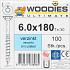 WOODIES Spaanplaatschroef Verzinkt Torx 6.0x180 100 st.